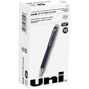 Uni-Ball Jetstream RT Pens - NY Times Wirecutter Best Pen for Over a Decade - Pack of 3 Black Fine Point Pens, 0.7mm - Back to School Pens, Ballpoint Pens
