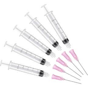 5 Pack 5ML/CC Premium Ink Filling Syringe with Blunt Needle Tip for Fountain Pen