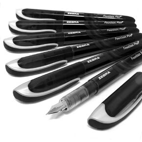 ZEBRA Fuente - Disposable Fountain Pen - Black Ink - Pack of 6