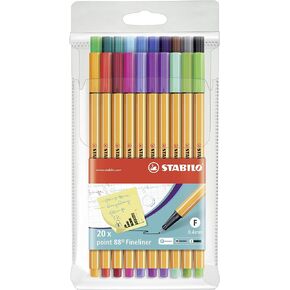 STABILO Point 88 Fineliner, Black, Wallet of 10