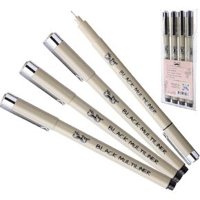 Mr. Pen- Black Fineliners, 0.25mm, 4 Pack, Bible Pens No Bleed, Fine Tip, Ultra Fine, Black Art Pens