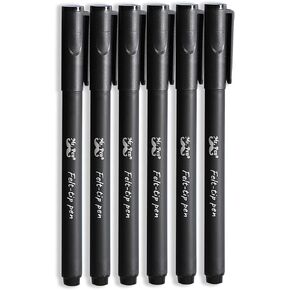 Mr. Pen- Pens, Felt Tip Pens, Black Pens, Pack of 6, Fast Dry, No Smear, Fine Point Pens Black, Black Felt Tip Pens, Bible Journaling Pens, Felt Pens, Planner Markers, Pens for Journaling