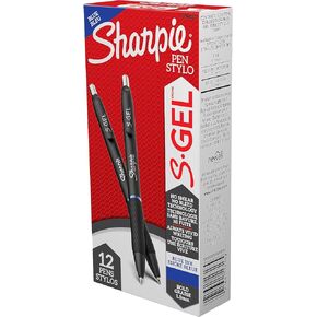 Sharpie S-Gel, Gel Pens, Drawing Pens, Writing Pens, Gel Ink Pens For Journaling, Coloring Pens, Bold Point (1.0Mm), Black Ink Gel Pen, 12 Count