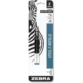 Zebra F-Series Ballpoint Stainless Steel Pen Refill, Fine Point, 0.7mm, Black Ink, 10-Count in Kuwait