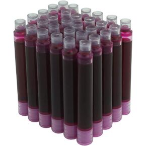 Asvine Fountain Pen Ink Cartridges Black Color, Set of 30 Refill Ink Cartridges, 3.4 mm Bore Diameter