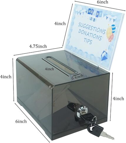 SHEMEI Donation Ballot Box with Lock - Secure Suggestion Box Perfect for Business Cards in Saudi Arabia