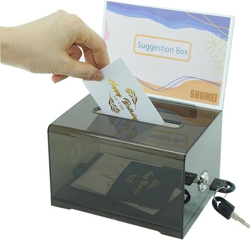 SHEMEI Donation Ballot Box with Lock - Secure Suggestion Box Perfect for Business Cards in Saudi Arabia