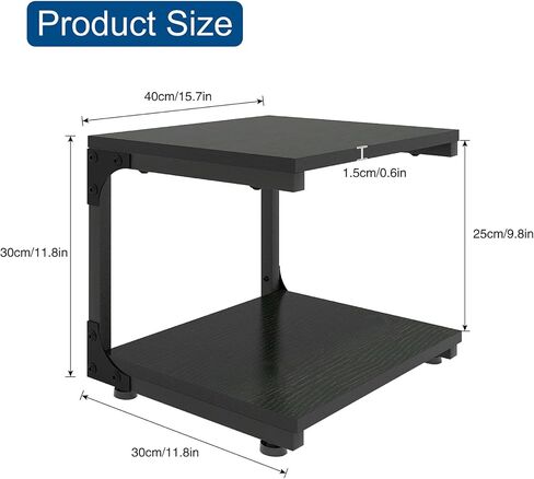 حامل طابعة سطح المكتب بطبقتين من PUNCIA للمكتب المنزلي مع مساحة تخزين، منظم طاولة الطابعة الحديث على سطح الطاولة للمساحات الصغيرة، رف الطابعة لملفات الماسح الضوئي لجهاز الفاكس in Kuwait