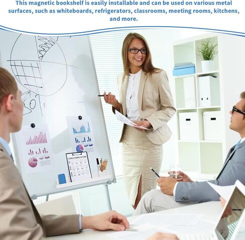 قطعتان من رف الكتب المغناطيسي للسبورة البيضاء، رف كتب مغناطيسي قابل لإعادة الاستخدام، حامل رف كتب مغناطيسي من الأكريليك مع قطعتين من حاوية القلم، رف عرض الكتب لمدرس الأطفال في الفصل الدراسي in Kuwait