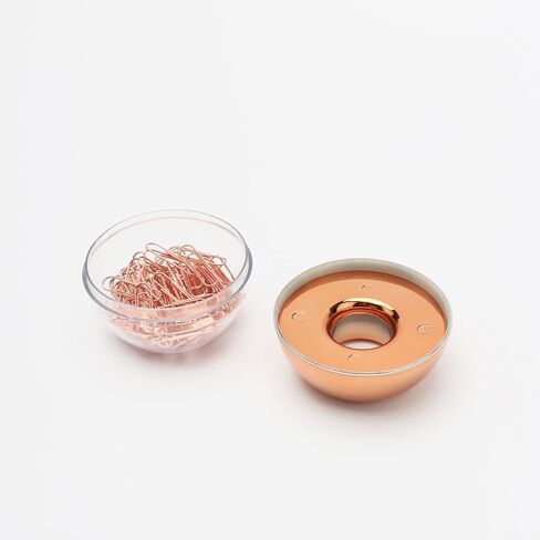 Rose Gold Paper Clip Holder Magnetic Paper Clips Dispenser with 100pcs Paperclips for Desk Office School Home Organizers Accessories Gift Idea (Rose Gold) in Kuwait