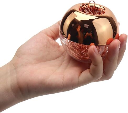 Rose Gold Paper Clip Holder Magnetic Paper Clips Dispenser with 100pcs Paperclips for Desk Office School Home Organizers Accessories Gift Idea (Rose Gold) in Kuwait