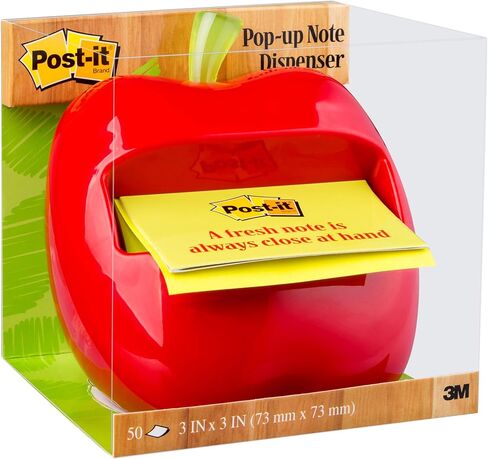 موزع ملاحظات منبثق من Post-it، وموزع على شكل تفاحة، وملاحظات منبثقة فائقة الالتصاق من Post-it، مقاس 3×3 بوصة، وسادة/عبوة واحدة (APL-330) in Kuwait