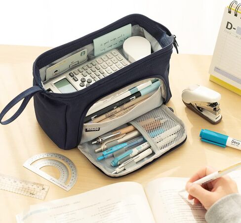 HVOMO Pencil Case Large Capacity Pencil Pouch Handheld Pen Bag Cosmetic Gift for Office School Teen Girl Boy Men Women Adult (Pink) in Saudi Arabia