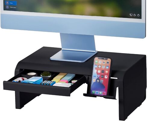 Bostitch Konnect Adjustable Monitor Riser with Drawer, Cell Phone Stand & Pencil Holder, Laptop Stand for Desk, 4 Height Levels, Cable Management & Rubber Feet in Saudi Arabia