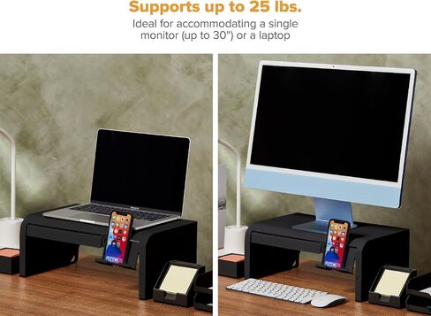 Bostitch Konnect Adjustable Monitor Riser with Drawer, Cell Phone Stand & Pencil Holder, Laptop Stand for Desk, 4 Height Levels, Cable Management & Rubber Feet in Saudi Arabia