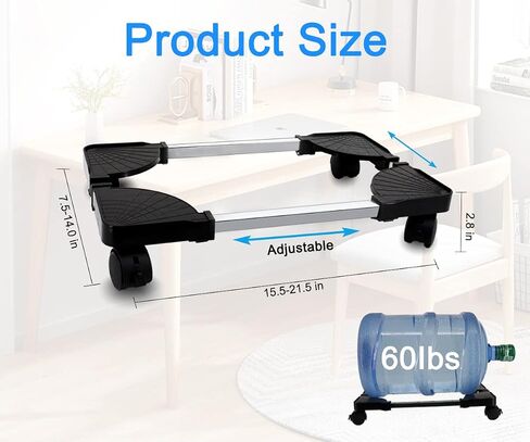 Computer Tower Stand, Adjustable Mobile CPU Stand with Rolling Caster Wheels, Premium PC Tower Stand Holder for Floor Carpet Gaming PC Case(White) in Saudi Arabia