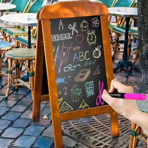 Liquid Chalk Markers, Fine Tip 8 Colors Washable Window Chalkboard Glass Pens, Paint and Drawing for Car, Blackboard, Non-Toxic in Kuwait