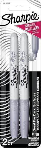 SHARPIE Metallic Permanent Markers, Fine Point, Silver, 2 Count in Kuwait