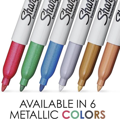 SHARPIE Metallic Permanent Markers, Fine Point, Silver, 2 Count in Kuwait