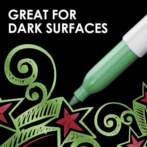 SHARPIE Metallic Permanent Markers, Fine Point, Silver, 2 Count in Kuwait