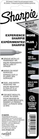 SHARPIE Metallic Permanent Markers, Fine Point, Silver, 2 Count in Kuwait