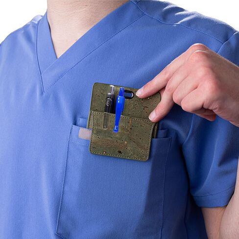 واقي جيب الفلين البرتغالي الفاخر من Geekidoc للرجال | واقيات جيوب متعددة الاستخدام للقمصان ومعاطف المختبر | للقلم وأقلام الرصاص والمؤشرات والمزيد | عبوة واحدة من واقي منظم الجيب البني in Kuwait