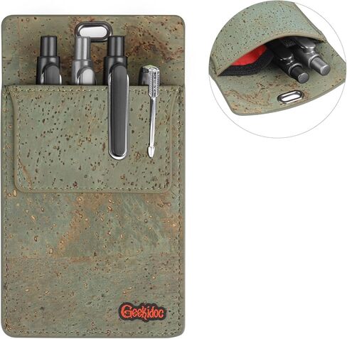 واقي جيب الفلين البرتغالي الفاخر من Geekidoc للرجال | واقيات جيوب متعددة الاستخدام للقمصان ومعاطف المختبر | للقلم وأقلام الرصاص والمؤشرات والمزيد | عبوة واحدة من واقي منظم الجيب البني in Kuwait