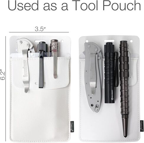 Pocket Protector, 3 Pack Leather Pen Pencil Holder Pouch Organizer for Men Pocket Shirt Lab Coat Small Tools, Designed with a Lanyard & an Extra Back Pocket, Thick PU Leather, Black in Saudi Arabia