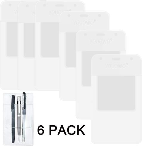 YOUOWO Pocket Protectors 6 Colours Heavy Duty for Shirts Lab Coats Pants Multi Purpose- Holds Pens Pointers Cards Pocket Protector for Pen Leaks (Multicolor-6Pack) in Kuwait