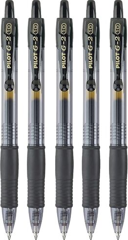 PILOT, G2 Premium Gel Roller Pens, Bold Point 1 mm, Pack of 5, Black in Saudi Arabia