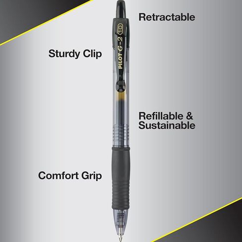 Pilot, G2 Premium Gel Roller Pens, Bold Point 1 mm, Pack of 12, Black in Saudi Arabia