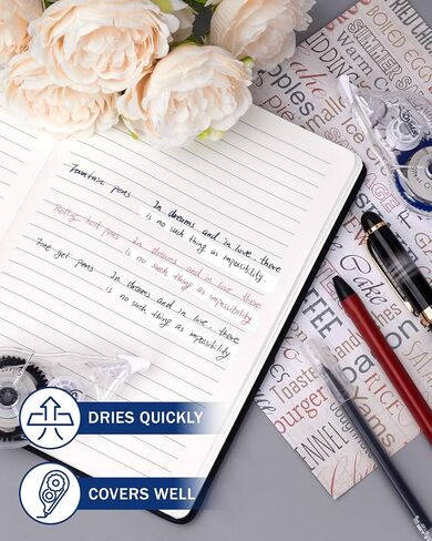شريط تصحيح Dynta 12 حزمة، شريط أبيض خاطئ، شريط قائم على الفيلم، 1/5 بوصة × 32.8 قدم (5 مم × 10 م) تصميم مريح، مستلزمات تصحيح الإصلاحات الفورية، موزع شفاف in Saudi Arabia