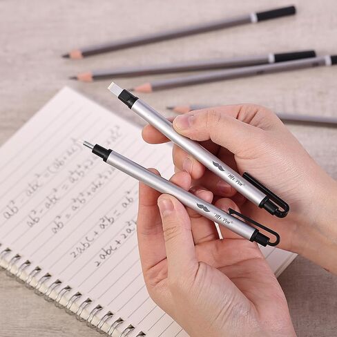 السيد Pen- ممحاة على شكل قلم، عبوتين، فضي، طرف مربع ومستدير، قلم ممحاة، محايات قلم رصاص، ممحاة قلم رصاص، محايات فنية لرسم المحايات للرسم، ممحاة دقيقة، ممحاة فنية، ممحاة قلم in Saudi Arabia