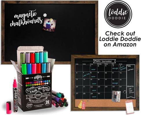 Loddie Doddie Chalk Markers, Liquid Chalk Pens, Reversible Tips, 24 Pack in Kuwait