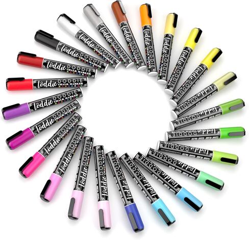 Loddie Doddie Chalk Markers, Liquid Chalk Pens, Reversible Tips, 24 Pack in Kuwait