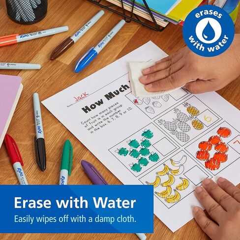 EXPO Vis-a-Vis Wet Erase Markers, Fine Point, Assorted Colors, 8 Count in Saudi Arabia
