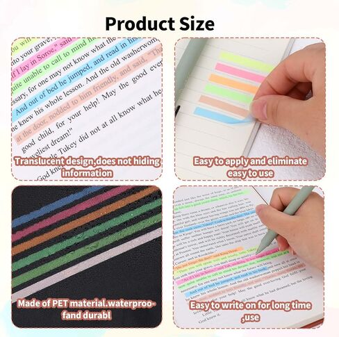 12 Rolls Highlighter Tapes, 0.24inx16.4ft Transparent Highlighter Tape Removable Highlighter Strips for Student Teachers to Take Notes for Classroom Home Office, Total 197ft in Saudi Arabia