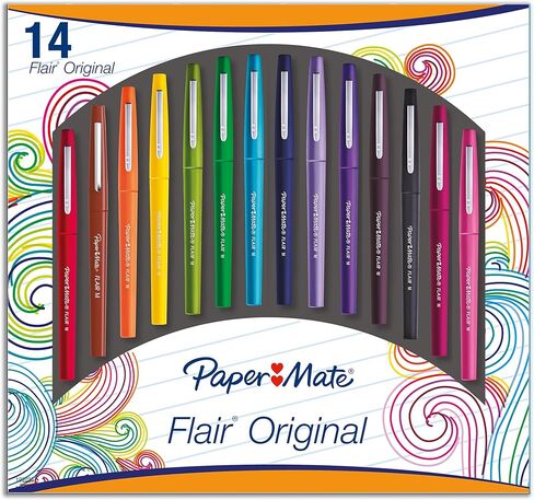 Paper Mate Flair Original Fibre-Tip Pen Assorted Colours - Pack of 3 in Saudi Arabia
