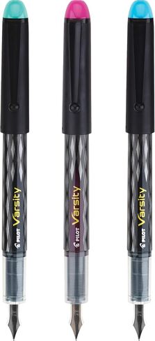 PILOT Pen 90029 Precise Varsity Pre-Filled Fountain Pens, Medium Point Stainless Steel Nib, Black/Blue/Red/Pink/Green/Purple/Turquoise, 7-Pack Pouch in Saudi Arabia
