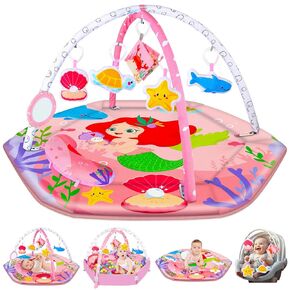 Baby Gyms Play Mats, Tummy Time Mat Toys, Infant Play Mat and Activity Gym, Baby Play Piano Gym Mat, Play Mats for Babies Newborns and Toddlers, Baby Activity Mat Toys 0-3-6-12 Months (Green)
