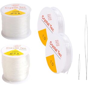 Elastic Thread Beading Bracelet Strong & Stretchy Clear Crystal String Elastic Thread Beading Bracelet Cord for Jewelry Making Bracelet Beading Thread 4 Rolls