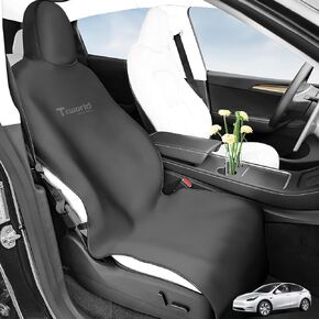 2024 Upgrade Tesla Model S/3/X/Y Accessories for Fitness|Gym/Pet Tesla Seat Cover [Waterproof | Full-Coverage | Anti-Scratch] Seat Protector for Model Y(2020-2024) Model 3(2017-2024)，1Pack White