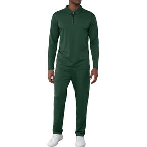 Uni Clau Men's Tracksuit 2 Pieces Sets Quarter Zip Polo Sweatsuit Casual Track Running Jogging Athletic Suit Sets