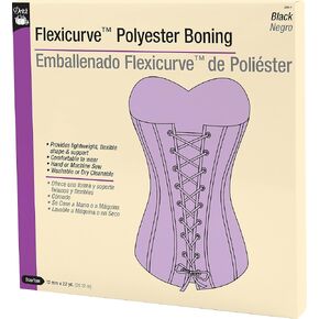 Dritz Flexicurve Polyester Boning for Shape & Support, 22-Yards, Black