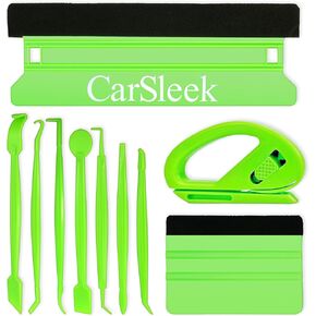 Auto Vinyl Wrap Kit, Felt Edge Squeegee Set, Micro Edge Trimming Stick, Safe Zippy Cutter, Vehicle Solar Film, Window Tint Tool, Wallpaper Sign Sticker, Car Decal DIY, Scratch Free, Green