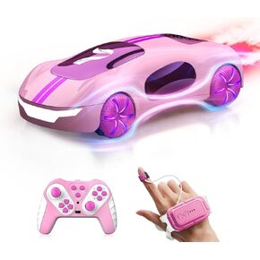 AEROQUEST Sci-fi سيارة تحكم عن بعد، سيارة Drift RC Stunt Car مع رذاذ خفيف وصوت، لعبة سيارات هوبي RC بتردد 2.4 جيجا هرتز للأطفال، تدور 360 درجة، هدايا عيد الميلاد للأولاد والبنات 4-12