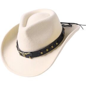Jastore Western Cowboy Hat for Kids Boy Girl Classic Cowboy Cowgirl Dress Up Hat with Buckle Belt