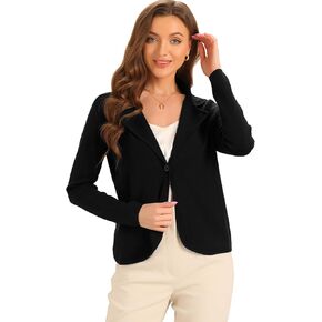 Allegra K Women's Button Front Cardigan Sweater Casual Work Blazer Jacket