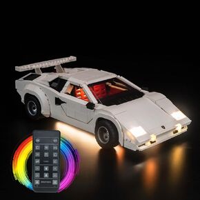 LED Lighting Compatible with Lego Lamborghini Countach 5000 Quattrovalvole 10337, Light Kit Compatible with Lego 10337, NOT Included The Model Set(18 Key RC Version)