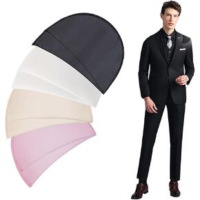 4 Pairs Covered Set-in Shoulder Pads Sewing Foam Pads Sponge Shoulder Pad Shoulder Enhancer for Women Men Blazer Suit Coat Jacket Clothes Sewing Accessories